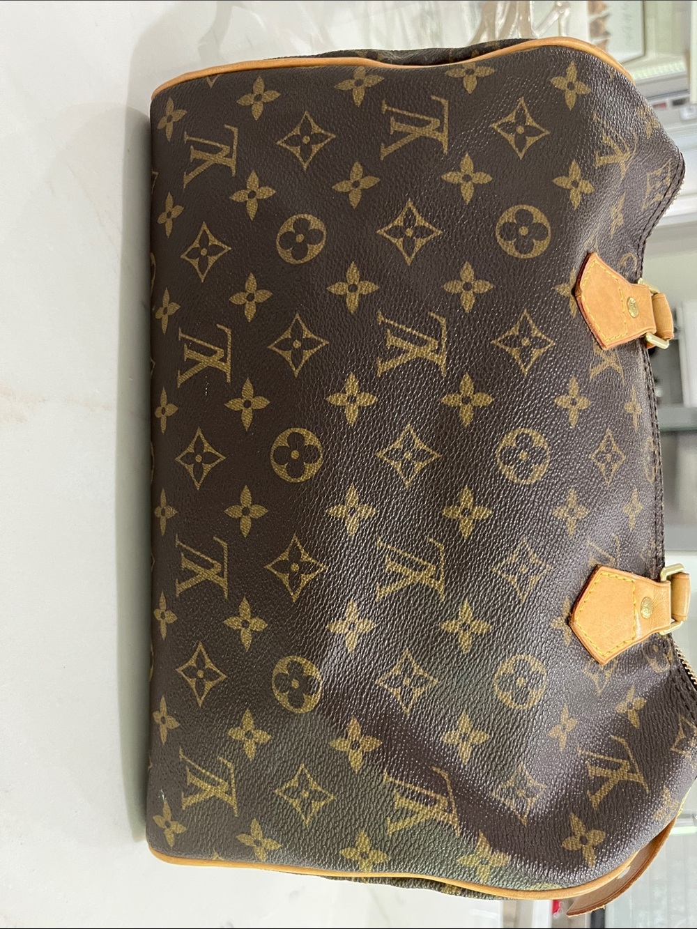 Louis Vuitton Monogram Speedy Handbag - Brown with Tan Accents - Picture 5 of 7